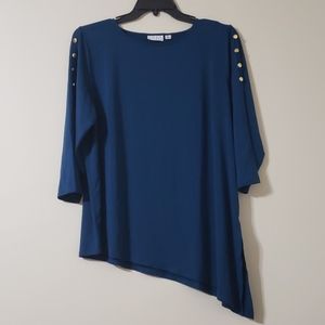 Joan Rivers Womens Navy Blue Top/tunic  XL